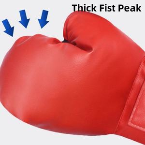 Guantes de Boxeo de Piel Sintética PU Impermeables con Logotipo Personalizado, con Cierre de Velcro y Cordones, para Entrenamiento de Sparring de Muay Thai para Adultos, 10oz 16oz - Product Image 4