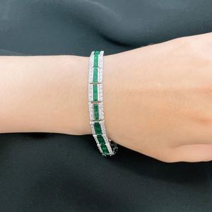 Pulsera CZ verde de joyería de fiesta nupcial clásica para mujer - Product Image 4