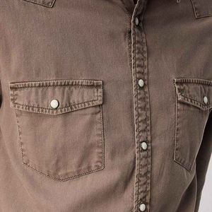 Latest Design Casual <b>Jeans</b> Shirt Eco Friendly Breathable & Top Quality Plain Color Hip Hop Turn Down Collar Denim Shirts For <b>Men</b> - Product Image 6