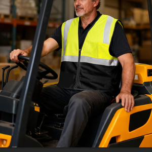 Gilet de sécurité industriel durable avec bande réfléchissante, conception personnalisée pour la protection sur les chantiers routiers, gilet haute visibilité de direction - Product Image 5