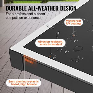 Tavolo da Ping Pong Professionale Portatile Pieghevole in Alluminio per Interni/Esterni, Resistente a Tutte le Condizioni Atmosferiche, con Rete e Accessori - Product Image 3