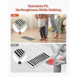 4 Griglie di Ventilazione per Pavimento in Ferro Resistente da 10 Pollici, Confezione da 2, Regolabili, Antiruggine, per HVAC - Product Image 6