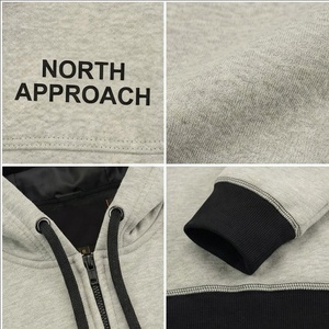 เสื้อฮู้ดซิปผู้ชายทรงปกติ สีพื้น ผ้าฝ้ายเฟรนช์เทอร์รี่ ระบายอากาศได้ดี เหมาะสำหรับใส่ในฤดูใบไม้ร่วง - Product Image 4