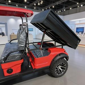 Chariot <span class=keywords><strong>de</strong></span> <span class=keywords><strong>golf</strong></span> électrique personnalisé homologué pour la route, 2 places, avec benne arrière et caisse <span class=keywords><strong>de</strong></span> chargement - Product Image 2
