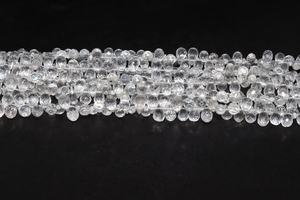 Cuentas de forma de gotas facetadas de topacio blanco natural 4*6 piedras preciosas de topacio blanco piedras preciosas sueltas - Product Image 3