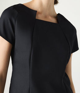2026 Custom Logo Black Spa Uniform Tunic Women <b>Square</b> Geometric Neckline Beauty Salon Workwear <b>Set</b> OEM Wholesale Manufacturer - Product Image 2