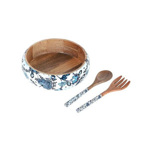 Tazón de madera con resina en el interior para servir frutas y sopa con cuchara, ideal para uso en hoteles y catering. - Product Image 4
