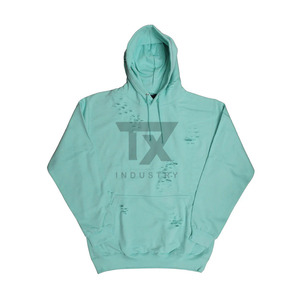 Factory Custom High Quality Casual Loose Fit Distress Drop Shoulder <b>Zipper</b> Plain Fashion Sport Fashion Hoodie for women - Product Image 2