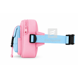 Sac banane personnalisé Gamma Phi Delta Sorority rose et bleu ciel avec logo brodé et poche zippée pour vêtements grecs féminins - Product Image 3