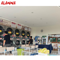 Lavadora y Secadora Comercial ALANNA para Lavandería, Operada con Monedas, Lavadora y Secadora Apilables de Autoservicio