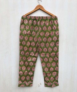 Floral Cotton Eco-Friendly Quick Dry High Waist <b>Drawstring</b> Closure Lounge Pants Boho Harem Style Wide Leg Summer <b>Trousers</b> - Product Image 5