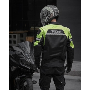 Men's Motorcycle Riding <b>Jacket</b> Hi Vis Green Black Mesh Textile Armor <b>Jacket</b> Reflective <b>Racing</b> <b>Jacket</b> With Protective Pads - Product Image 3