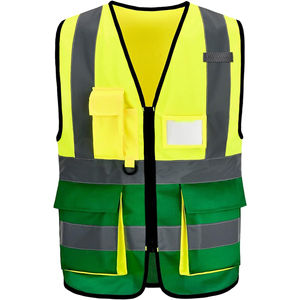 เสื้อกั๊กนิรภัยสะท้อนแสง ANSI Certified Class 1 EN ISO 20471 ปรับแต่งได้ ผลิตจากโพลีเอสเตอร์ วัสดุเรืองแสง กันน้ำ ไฟ LED สว่างสูง - Product Image 6