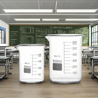 Bécher gradué en verre borosilicate transparent de marque MATALAB pour l'école et les laboratoires chimiques