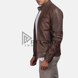 Veste en cuir pour homme résistante aux déchirures, en cuir de vache véritable, équipement de motard, coutures renforcées, veste de moto - Product Image 4