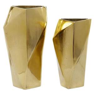 Wholesale Modern Metal Gold Finished Aluminium Flower Vase Home <b>Table</b> Top Wedding Centerpieces Hot Sale - Product Image 2