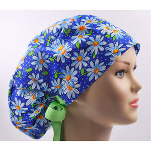 <b>Plain</b> And Simple Private Logo Printed Silk Satin Lined Nursing Scrub <b>Caps</b> Hats Bonnet Bouffant Surgical Nurse Scrub Hats - Product Image 4