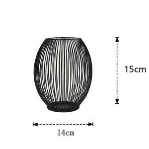 Center Table Decor <b>Black</b> Hollow Out Round Handmade Geometric Metal <b>Candlestick</b> Holder Stand Home Decoration Candle Holders By UO - Product Image 3