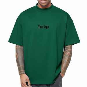 Custom Made 100% Cotton Men's Hip Hop Short Sleeve T-Shirts Custom Embroidered Logo Solid Color Eco-Friendly Breathable - Product Image 1