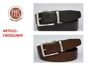 Cinturón de Cuero Reversible de Alta Calidad para Hombre FHS International - Cinturón Formal Texturizado Mate Pequeño para Hombre - Product Image 3