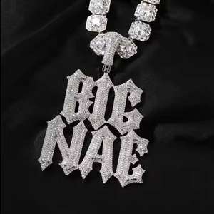 wholesale 18k gold silver hip hop jewelry <b>men</b> vvs1 moissanite full <b>diamond</b> cuban <b>chain</b> luxury statement necklace - Product Image 5