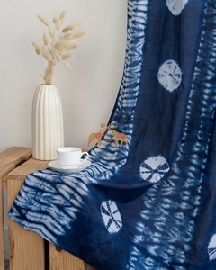 Rideaux en coton faits à la main, style indien moderne, tie-dye, impression personnalisée, rideaux en coton tie-dye pour salons - Product Image 4