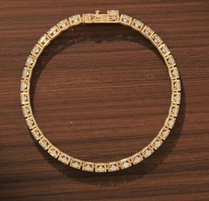 Luxury Gold Square Cut Moissanite Tennis Bracelet <b>Iced</b> <b>Out</b> Hip Hop Jewellery VVS Diamond Look <b>Chain</b> Shine Gift - Product Image 4