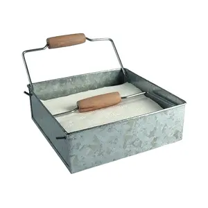 Retro Vintage Galvanized Metal household item metal bread box High Quality Food Storage Bin