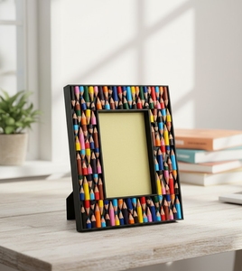 Handcrafted Colored Pencil Wooden Photo <b>Frame</b> Creative Tabletop Picture <b>Frames</b> Eco-Friendly Art Display <b>Frame</b> for Home Decor - Product Image 6