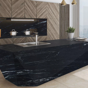 Carrelage en porcelaine effet marbre noir élégant, grand format, finition brillante pour les espaces résidentiels et commerciaux - Product Image 5