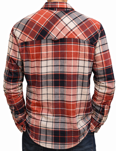 Chemise en flanelle à carreaux pour homme, manches longues, 100% coton, col boutonné, vêtement décontracté pour l'automne - Product Image 3