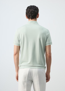 T-shirt décontracté pour homme en coton tricoté respirant, vert vif, écologique, à séchage rapide, à manches courtes, avec design à franges, idéal pour le sport - Product Image 3
