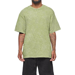T-shirts oversize délavés à l'acide, best-sellers, 100% coton, manches longues, été, pour hommes, streetwear, fabriqués en différentes couleurs - Product Image 5