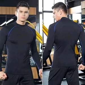 T-shirt de compression personnalisé à manches longues pour homme – Vêtement de sport et yoga en tissu Spandex anti-transparence, ajusté, taille élastique, haute qualité - Product Image 6