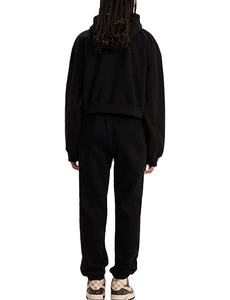 Chándal suelto de peso pesado de algodón 100% para mujer, pantalones de chándal de 2 piezas y sudadera con capucha, trajes gruesos para correr para Otoño e Invierno - Product Image 2