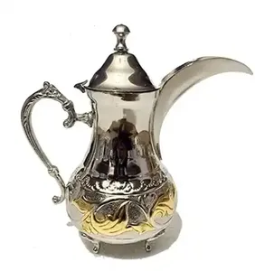 Elegante tetera árabe Dallah de metal, decoración para el hogar, adorno para la sala de estar y la mesa, cafetera Dallah para la mesa de boda. - Product Image 5