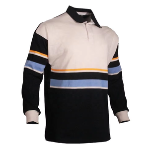 Camisetas de Rugby Unisex Personalizadas de Punto, 350gsm, de Algodón Grueso con Rayas, Transpirables, de Manga Larga, Tipo Polo Escolar para Adultos - Product Image 5