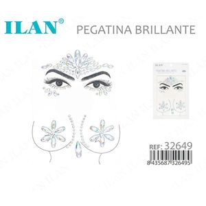 Adesivi viso glitterati ILAN, design brillante per decorazioni facciali - Product Image 1
