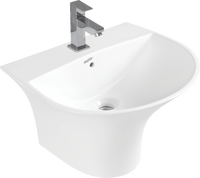 Lavabo sur pied mural en céramique blanc brillant ovale moderne OEM 20L, garantie 5 ans, facile à nettoyer pour chambre, salle à manger, hôpital, hôtel
