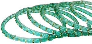 Ensemble de bracelets en verre goutte de pluie finition brillante de qualité supérieure, bijoux traditionnels élégants pour mariages et événements festifs, en vente - Product Image 2