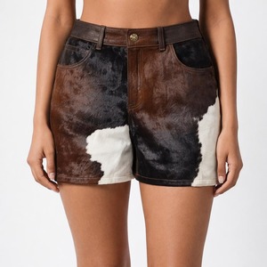 Shorts de Cuero Vacuno para Mujer, Cuero Genuino, Cintura Alta, Moda Casual, Estilo Urbano, Shorts de Diseñador a la Moda, Proveedor - Product Image 4
