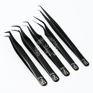 Professional Black Lash Extension Tweezer Set Classic Diamond Grip Eyelash Extension Tweezers for Eyelashes Lightweight - Product Image 1