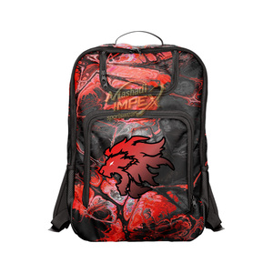 Custom Sublimated 7v7 Team Uniform Set Red Dragon Print Jersey Shorts <b>Backpack</b> Unisex Athletic Wear All Seasons Moisture Wicking - Product Image 5