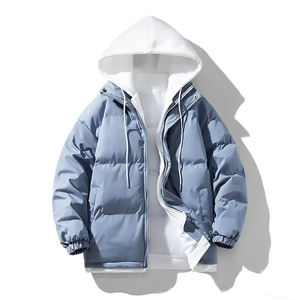 Chaqueta de Invierno Premium Rosa y Blanca para Hombre, Abrigo Grueso con Protección Contra el Viento, Ropa Exterior Térmica Cálida para Climas Fríos - Product Image 2