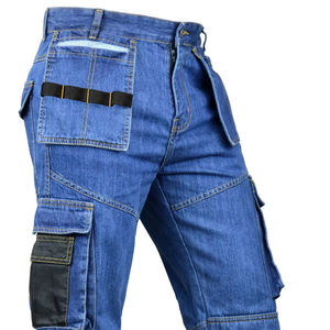 Pantalones Cargo de Hombre de Cintura Media Estilo Urbano con Múltiples Bolsillos Personalizados, Pierna Recta, Holgados, Estilo Paracaídas, Tipo Overol de Carpintero - Product Image 1