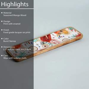 Plateau rectangulaire en bois imprimé de qualité supérieure, design exclusif artisanal, décoratif pour la maison et la restauration, à vendre - Product Image 3