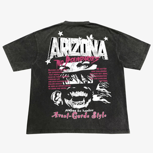Camiseta de manga corta para hombre, estilo retro, con estampado de personajes de anime, 100% algodón, oversize, ecológica, lavada, con efecto desgastado y hombros caídos, de Ring-Mode Gears - Product Image 2