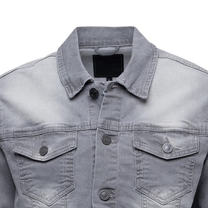 Veste en jean vintage personnalisée pour homme, couleur unie, style décontracté basique, style cowboy, hiver-printemps, respirante, coupe courte, avec logo sur le devant - Product Image 4