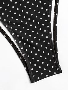 Conjunto de Bikini de Mujer con Estampado de Puntos, Traje de Baño de Dos Piezas con Tiras Laterales y Bloques de Color, Venta al Por Mayor OEM - Product Image 5