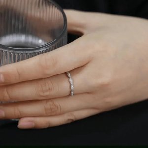 Gold 925 Sterling Silver <b>Adjustable</b> Lab Grown Diamond <b>Ring</b> Classic Statement Fine Jewelry Elegant Gift for Women - Product Image 2